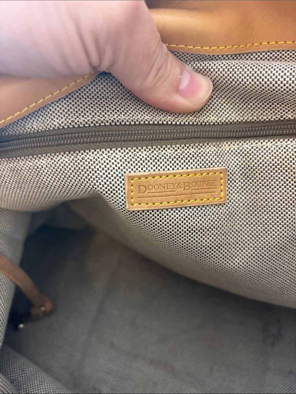 Dooney & Bourke Brown Monogram Canvas Shoulder  Bag with Tan Trim - Picture 7 of 7